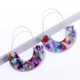 Dangle Earrings Fashion All-match Resin Acrylic Acetate Plate U-shaped Women's Exaggerated Trend Charm Simple