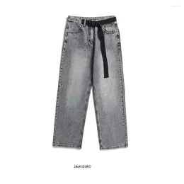 Jeans voor heren Straatdenim Trendy hiphop tailleband Loszittende werkkleding Broek Rechte buis Wijde pijpen Casual Veelzijdig Lang