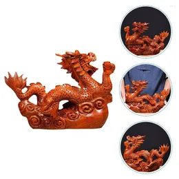 Decorazioni da giardino Statue di drago cinese Decorazioni vintage Figurine Desktop da interno Ornamento in legno Armadietto Artigianato per ufficio