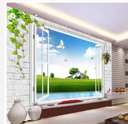 壁紙PO壁紙壁3Dステレオスピック窓背景壁の家の装飾