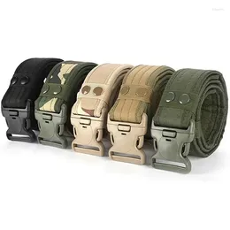 Waist Support 1PCS 130cm Army Style Thicken Combat Belts Quick Release Tactical Belt Fashion Men Canvas Waistband Outdoor Hunting