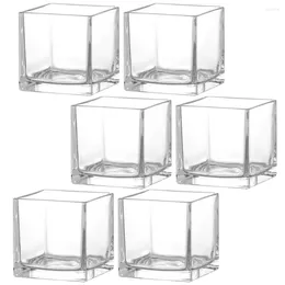 Świece 6PCS Clear Holder Glass Wedding Table Centerpiece Party Supply