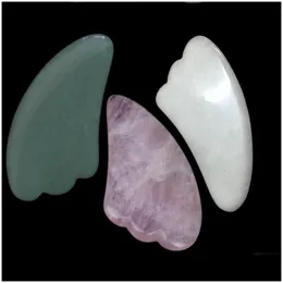 Outro Home Têxtil Rosa Triângulo Facial Mas Gua Sha Board Natural Jade Pedra Cuidados Saudável Guasha Scra Prevenir Gota Entrega Jardim Tex Dhkh9