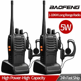 Walkie talkie 1 2pcs Baofeng BF888S 888S UHF 5W 400470MHZ BF888S BF 888S H777 Długo zasięg Dwukroosowy radio na polowanie EL 231030