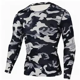 Nouveau Camouflage militaire t-shirt collants de musculation Fitness hommes séchage rapide Camo à manches longues t-shirts Crossfit Compression Shirt2000