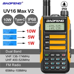 Walkie Talkie Baofeng UV16 MAX V2 Professional 10W Upgraded Of UV5R UV10R IP68 Waterproof Long Range Dual Band Ham Radio 231030