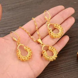 Necklace Earrings Set Bangrui Africa/Dubai Gold Color Earring Women Party Gift Charms Girls Round