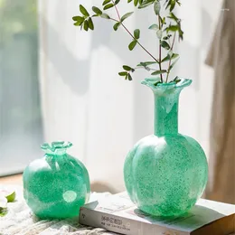 Vasen, Glasvase, Wohnzimmer-Ornamente, nordische kreative Blumenarrangement-Hydrokultur-Blumengeschirr-Behälter, Esstisch, grünes Dekor