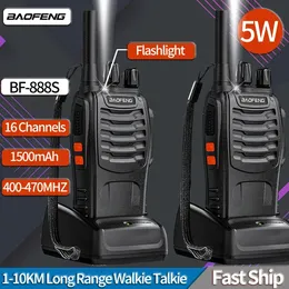 Walkie Talkie 2 pezzi Baofeng BF888S radio bidirezionale Set BF 888s UHF 400470 MHz 16CH ricetrasmettitore walkietalkie a lungo raggio radio 231030