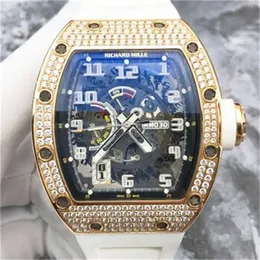 Designer Richardmill horloge Automatische mechanische Tourbillon-polshorloges Zwitserse horloges RM030 Herenhorloge 18K roségoud met diamanten achterkant Datum 407x495mm Wat WN-MXRB
