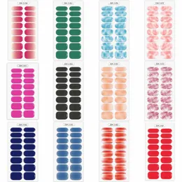 Wholesale UV Nail Stickers 16 Tips with Nail Files Fashion Gel Nails Sticker Decals Flower Sheet Nail Art Tools Set