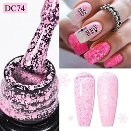 Лак для ногтей Bubble Snowflake Gel 7ML Glitter Snow Sequin Телесный белый Soak Off UV Art Маникюр Полуперманентный лак 231030