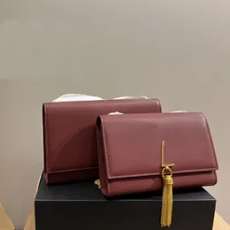 Modedesigner-Frau-Tasche, Woc-Umhängetasche, Handtasche aus echtem Leder, Umhängetasche mit Kette, hochwertige Umhängetasche, mehrere Farben, Rossbody-Quastentasche