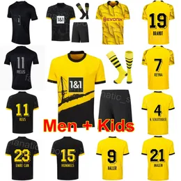 Adam çocuk borussia futbol dortmund 15 paspas hummels jersey kulübü 21 Donyell Malen 8 Felix NMecha 5 Ramy Bensebaini 17 Marius Wolf 11 Marco Reus Futbol Gömlek Kitleri 2023 24 24