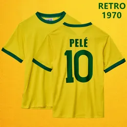 Outros artigos esportivos RETRO 1970 BRASIL PELE CAMISA DE FUTEBOL MASCULINA JERSEY TEAM MAILLOT FOOT DE TIME CAMISETA TRIKOT FUSSBALL UNIFORM 231030