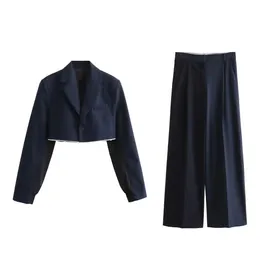 Calças femininas de duas peças unizera2023 outono moda listras curto piloto terno casaco cintura alta conjunto 231027