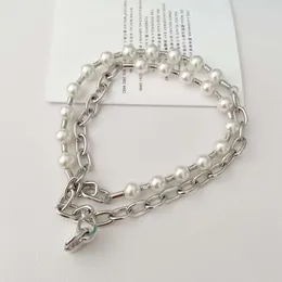 Braccialetti Carter Catena con testa di blocco Bracciale con giuntura di perle Hip Hop Stile versatile personalizzato Metodi di indossamento multipli possono essere trasformati in collana