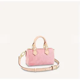 Bolsas de noite Bolsa de ombro de luxo Nan0 Speedy Pink Denim Burse Boston Totes Bolsas de travesseiro de grife de grife mulheres Bolsas de mensagens de crossbody design clássicas FLOR 4