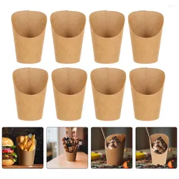 Conjuntos de talheres 50 Pcs Chip Cup Papel Snack Cups Servindo French Fry Holding Mini Foods Puffs Fries Descartáveis Display Holders Cesta de Fritura