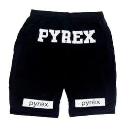 Pyrex Men Shorts Fashion Streetwear Aweer Hop Shorts Men Black Red Red Sports Sports Shorts 277y