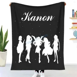 Blankets Kanon - Main Girls (White Version) Throw Blanket Winter Flannel Bedspreads Bed Sheets On Cars And Sofas Sofa Covers