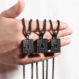 Anhänger Halsketten Einfache 26 Buchstaben Initiale Geometrische Quadratische Halskette Für Frauen Männer Schmuck Namensschild Kette Choker Geburtstag Hals Geschenk