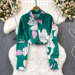 Женские блузки шикарные французские элегантные Blusen Damen 2023 свободная однобортная блузка с воротником-поло женская Blusas женская корейская мода Прямая поставка