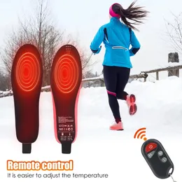 Sko delar Tillbehör Electric Heat Insoles Foot Warmer 2100mAh Uppladdningsbar fjärrkontroll 3Svandringstemperaturjustering för vinter utomhus 231027