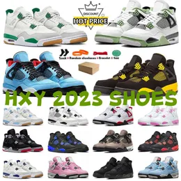 2023 New Jumpman 4 مع Box Basketball Shoes 4s Mens Women Red Cement Thunder Pine Green Military Cat Midnight Midnight Navy Mens Swatch Switch Sneakers