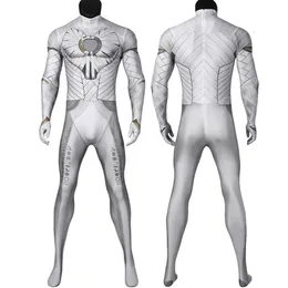 Cosplay dorosły mężczyźni Halloween Moon Superhero Cosplay Knight Costume Marc Spector d Drukujący kombinezon spandex body bitewne