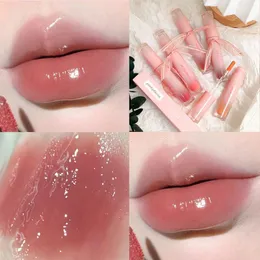 Läppglans Bow Mirror Water Waterproof varaktiga non-stick kopp naken röd genomskinlig gelé läppstift smink för kvinnor korea kosmetik
