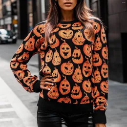 Women's Sweaters Pumpkin Knitted Pullovers Women Halloween Jumper Soft Warm Sweater Grunge Gothic Loose Knitwear Autumn Winter Top