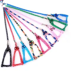 10120cm Dog Harness leashes nylon printed調整可能なペットドッグカラー子犬猫動物アクセサリー