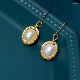 Dangle Earrings Handmade Women's 7-8mm South Sea White Perl Earring Women Jewelry For Pearl