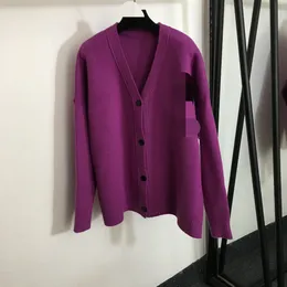 1023 2023 Pista Autunno Marca stesso stile maglione manica lunga scollo a V cardigan nero rosa moda abbigliamento donna di alta qualità 20238484