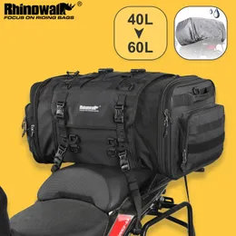 Torby Sokannie Rhinowalk Motorcycle Tylne siedziska 19L 26L 40L 60L Rozszerzalny wodoodporny motocykl SaddleBag Pakiet podróży na zewnątrz 231030