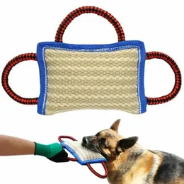 Jouets pour chiens à mâcher Durable petit chien formation morsure remorqueur jouet lin morsure oreiller chiot interactif jouet pour animaux de compagnie avec 3 poignées 231030