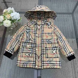 New baby cotton jacket Winter kids Hooded coat Size 100-150 Multi color bar cross design children overcoat Oct25