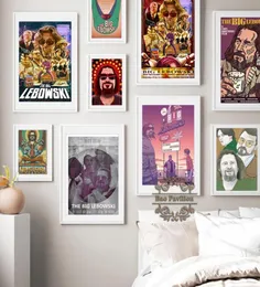 Obrazy The Big Lebowski film komediowy Vintage Art Prints Plakat Star Aktor Streszczenie ilustracja obrazu na płótnie malarstwo HO1769464