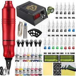 Machine Tattoo Machine Kit Rotary Pen Power Supply with Carrtridge Needles Makeup Makeup Set Artist Pro Body 231030