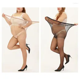 Kvinnors strumpor Kvinnors plus storlekskontroll topp strumpbyxor hög midja ultratin transparent hållbar elasticitet tights tårresistenta sexiga strumpor