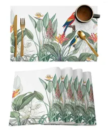 Tapetes de mesa estilo Ins, tapete de loro con plantas tropicales, decoración para comedor y cocina, mantel individual, servilleta para fiesta de boda
