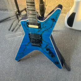 Chitarra Elettrica Custom RXF Modello Dimebag, Trasparente Con Fulmini, Personalizzabile - Foto 6