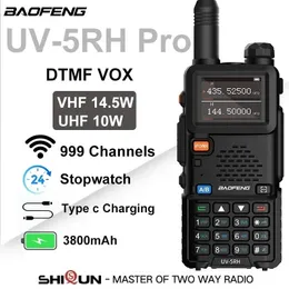Walkie Talkie Baofeng UV5RH Pro 10W 3800mAh USB C VHF UHF 136174MHz 220260MHz 400520MHz TriBand 999Ch Frequenza FM Ham DTMF 231030