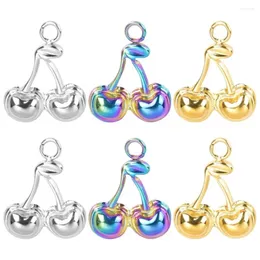 Charms Nedar 3st Fruit Cherry för DIY örhängen Pendant Armband Halsband Handgjorda hantverksmycken Makande tillbehör leveranser