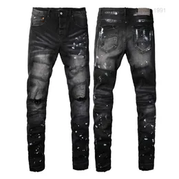 2023Purple Mens Clothes Desinger Fashion Pant Embroidery Self Cultivation Small Feet Denim Version Long Straight Regular Modern Letter Men Clothing Pants 40