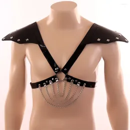 Belts PU Leather Hollow Bra Women Harness Belt Lingerie Sexy Panties Metal Chain Garter Punk Club Carnivals Rave Bondage Top Bustier