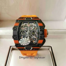 SUPER Factory Мужские часы 44 мм x 50 мм McLaren RM11-03N RAFA NTPT Skeleton Carbon Fiber Chronograph Часы-секундомер ETA 7750 Механические автоматические мужские наручные часы