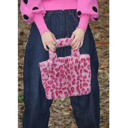 Evening Bags Winter Soft Warm Faux Fur Bag Fashion Leopard and Zebra Printten Plush Handbag Female Chain Messenger Bag Fluffy Tote 231030