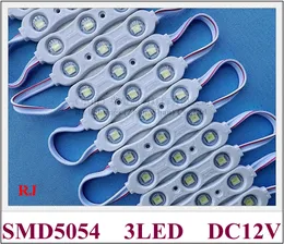 1000pcs مع عدسة المصابيح المصباح LENS MINCELINIM PCB MODULE MODULE LED لرسالة قناة علامة DC12V 75MM*16MM*5MM SMD 5054 3 LED 1.2W IP65